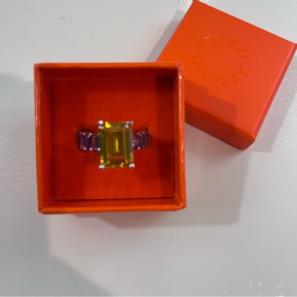 Izabel Ultra Ring Yellow Purple Silver NIB Size 54 (7) - Picture 7 of 11